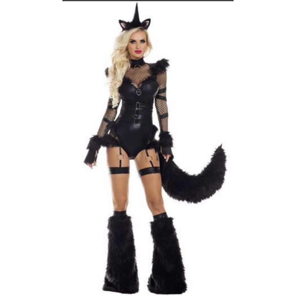 Party King Fur Black Unicorn Costume sz M